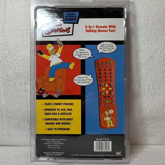 Homer Simpson Talking Universal Remote Control The Simpsons Vintage 2003 *NEW* - Picture 2 of 2
